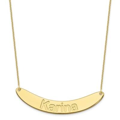 Polished Curved Arial Rounded Bar Necklace 10k Gold Large 10XNA1245Y, MPN: 10XNA1245Y,