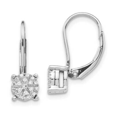 Cluster Leverback Earrings 14k White Gold Diamond EM5489-016-WA, MPN: EM5489-016-WA, 883957664132