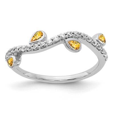 Citrine Ring 14k White Gold Diamond RM4336-CI-020-WA, MPN: RM4336-CI-020-WA, 883957565743