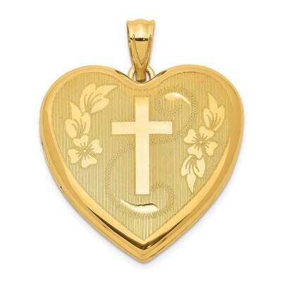 Cross and Flowers Ash Holder Heart Locket Sterling Silver Gold-tone QLS989, MPN: QLS989, 8839579289…