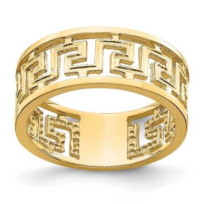 Cut Out Greek Key Design Band 14k Gold Polished R736, MPN: R736, 196904050149