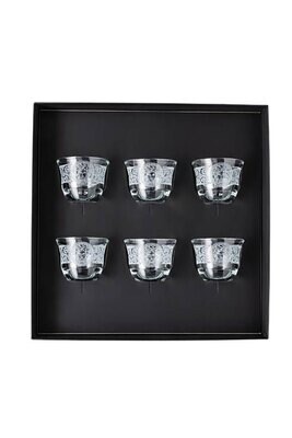 Versace Versace Arabic Glass Coffee Set of 6 Mugs Small without Handle Clear, MPN: 69157-321567-486…