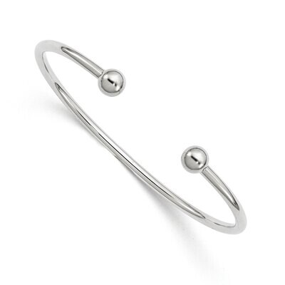 2.5mm with 6.0mm Threaded Ball Cuff Bangle Sterling Silver SS5045, MPN: SS5045,