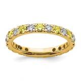 Si1/Si2 G H I &amp; Created Yellow Sapphire Eternity Band 14k Gold Lab Grown Diamond ET0048-CYS-070-9YL…