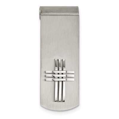 Cross Money Clip Stainless Steel Brushed SRM184 by Chisel, MPN: SRM184, 191101416835