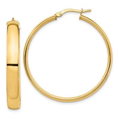 5mm Hoop Earrings 14k Gold High Polished TF1404, MPN: TF1404, 191101208737