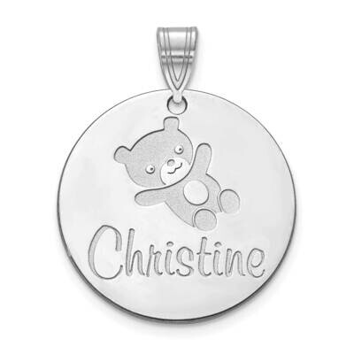 Engravable Customized Circle Charm 10k White Gold 10XNA1047W, MPN: 10XNA1047W,