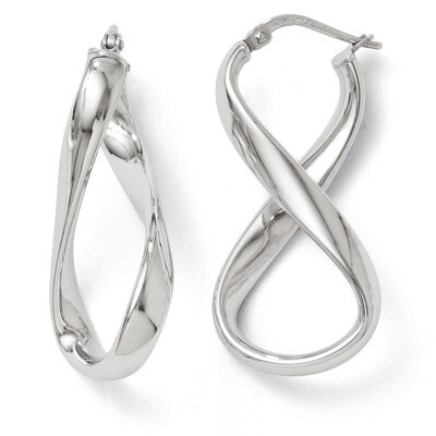 Leslie&#39;s Polished Twisted Hoop Earrings - Sterling Silver HB-QLE256, MPN: QLE256, 886774286143