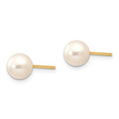 6mm Fresh Water Cultured Pearl Earrings - 14k Gold SE137 by Madi K, MPN: SE137, 883957576619