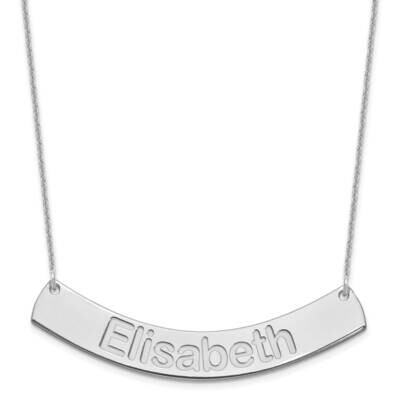 Polished Curved Arial Rounded Bar Necklace 14k White Gold Large XNA1244W, MPN: XNA1244W,