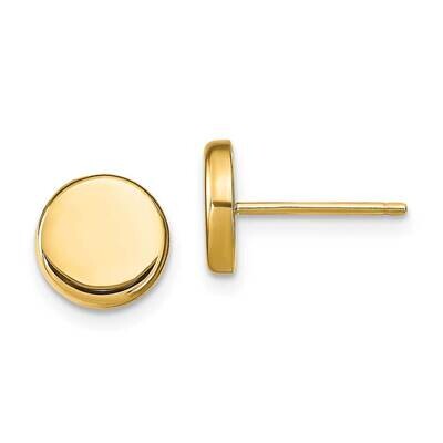 Leslie&#39;s Button Post Earrings 14k Gold Polished HB-LE2047, MPN: LE2047, 191101480966