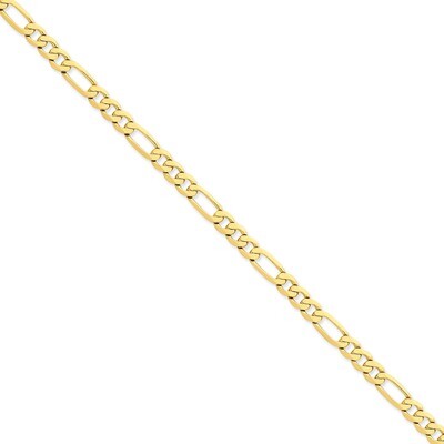 6.25mm Flat Figaro Chain 20 Inch 14k Gold FFL160-20, MPN: FFL160-20, 886774416588