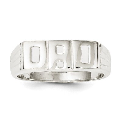 Solid Dad Ring Sterling Silver QR1245-11, MPN: QR1245, 883957179384