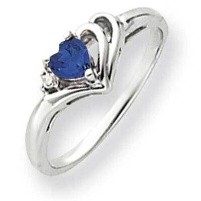 4mm Heart Sapphire Diamond Ring 14k White Gold Y4587S_AA, MPN: Y4587S_AA, 883957449531