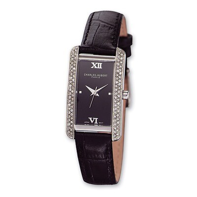 Charles Hubert Leather Band Black Dial 21x30mm Watch Ladies XWA1892, MPN: XWA1892, 811233013541