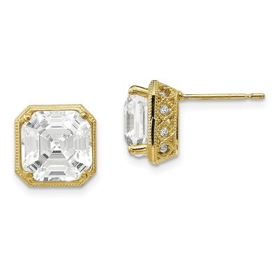 CZ Post Earrings 10k Polished Gold 10YC379, MPN: 10YC379, 883957780979