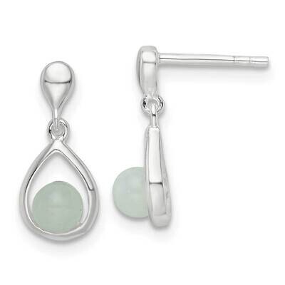 Light Blue Quartzite Post Teardrop Dangle Earrings Sterling Silver Polished QE16391, MPN: QE16391, …
