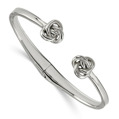 Knot Hinged Cuff Bangle Stainless Steel Polished SRB1864 by Chisel, MPN: SRB1864, 191101016172