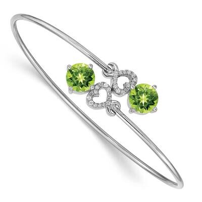 Peridot Flexible Bangle 14k White Gold BM4504-PE-013-WA, MPN: BM4504-PE-013-WA, 883957254326