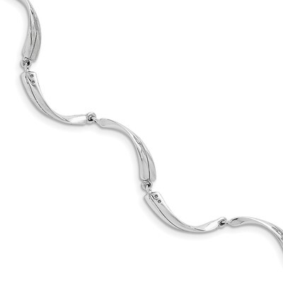Satin &amp; Polished .04Ct. Diamond Bracelet Sterling Silver QW179-7.5, MPN: QW179-7.5, 883957502762