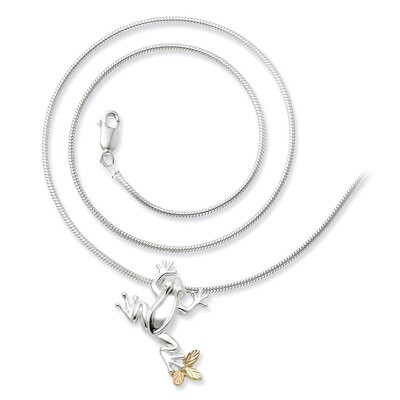 Frog Slide Necklace Sterling Silver &amp; 12k Gold QBH146-20, MPN: QBH146-20, 784715279943