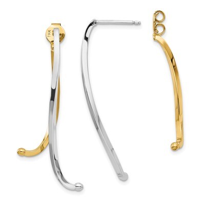 Leslie&#39;s Polished Post Front Back Earrings 14k Two-tone Gold HB-LE1796, MPN: LE1796, 191101735370