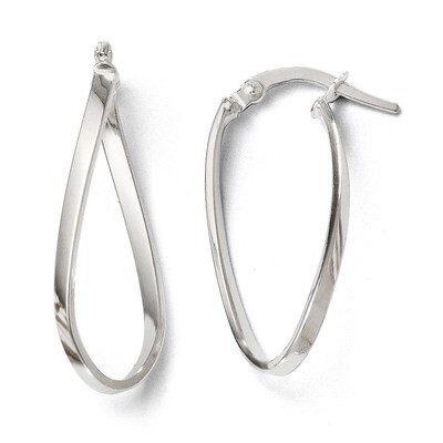 Leslie&#39;s Polished Oval Hoop Earrings - 14k White Gold HB-38F, MPN: 38F, 886774284927