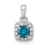 1/3Ct. Blue/White Diamond Square Pendant 14k White Gold PM4770-BD-033-WA, MPN: PM4770-BD-033-WA, 88…