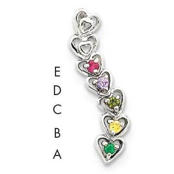 5 Synthetic Stone Family Pendant 14k White Gold XMPW54/5SY, MPN: XMPW54/5SY, 883957151014