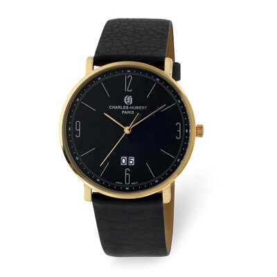 Charles Hubert Mens IP-plated Stainless Steel Black Dial Watch  XWA6055, MPN: XWA6055, 848870008838