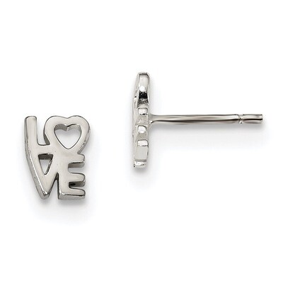 Love Post Earrings Sterling Silver QE13401, MPN: QE13401, 723252881714