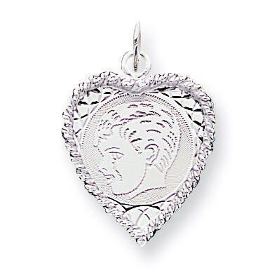 Engravable Boy Disc Charm Sterling Silver QM325/18