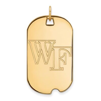 Wake Forest University Large Dog Tag 14k Yellow Gold 4Y022WFU, MPN: 4Y022WFU, 886774876580