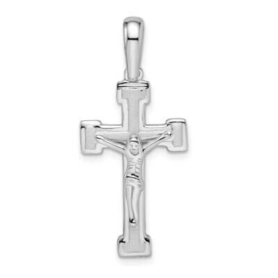 Laser Crucifix Pendant Sterling Silver Rhodium-Plated Polished QC11175, MPN: QC11175, 191101768231