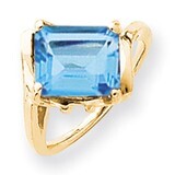 10x8mm Emerald Cut Blue Topaz Ring 14k Gold Y4537BT, MPN: Y4537BT, 883957436838