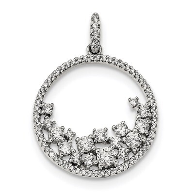 CZ Diamond Circle Pendant Sterling Silver QP4947, MPN: QP4947,