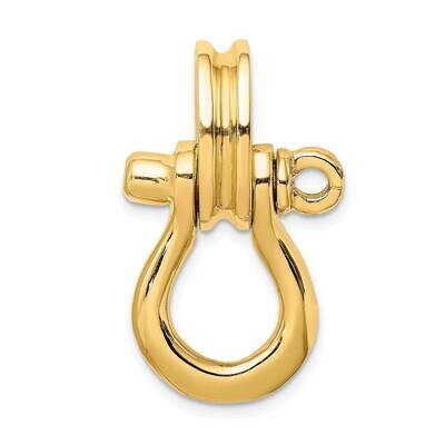 Large Shackle with Pulley Bail Charm 14k Gold 3-D K7980, MPN: K7980, 637218185528