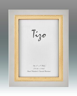 Tizo Inner Hammered Goldish Silver-plated Picture Frame 4 x 6 Inch, MPN: 6129-46,