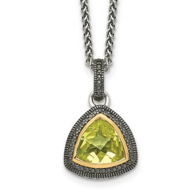 Accent Lemon Quartz Necklace Sterling Silver with 14k Gold QTC1683, MPN: QTC1683, 883957747330