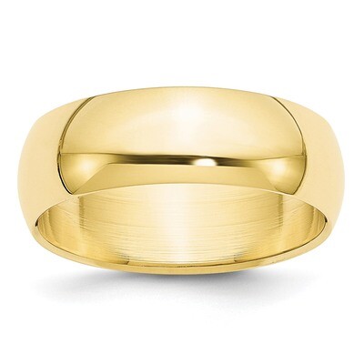 7mm Half Round Band 10k Yellow Gold 1HR070 Engravable, MPN: 1HR070, 886774450247
