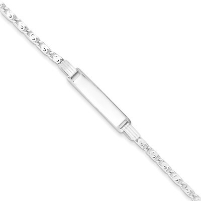 Polished Engravable Childrens ID Bracelet Sterling Silver QID60-5.5, MPN: QID60-5.5, 191101277252
