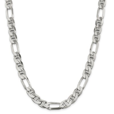 24 Inch 10.65mm Figaro Anchor Chain Sterling Silver QAF300-24, MPN: QAF300-24, 883957350172