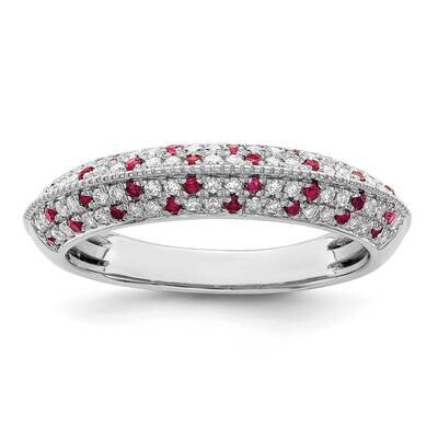 Ruby and Diamond Ring 14k White Gold Polished RM8450-RU-032-WA, MPN: RM8450-RU-032-WA,