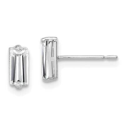 White Gold Polished CZ Diamond Stud Earrings 10k Gold 10ER318, MPN: 10ER318, 191101567322