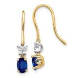 Diamond &amp; Sapphire Earrings 14k Two Tone Gold EM5600-SA-013-YWA, MPN: EM5600-SA-013-YWA, 8839573762…