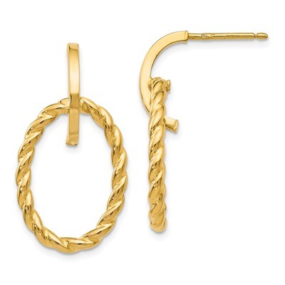 Leslie&#39;s Twisted Post Dangle Earrings 14k Gold Polished HB-LE1716, MPN: LE1716, 191101760839