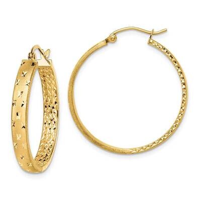 Diamond-cut In/Out Hoop Earrings 14k Gold Polished  TF1574, MPN: TF1574, 883957316437