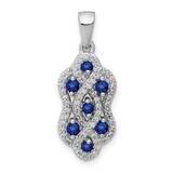 Sapphire Fancy Twisted Pendant 14k White Gold Diamond PM3845-SA-025-WA, MPN: PM3845-SA-025-WA, 8839…