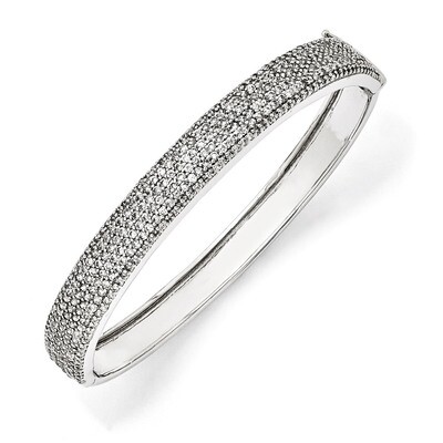 Cheryl M Bangle Sterling Silver Cubic Zirconia QCM647, MPN: QCM647, 191101186387