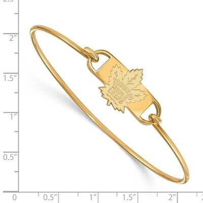 NHL Toronto Maple Leafs Small Center Wire Bangle Gold-plated Sterling Silver GP014MLE-7, MPN: GP014…